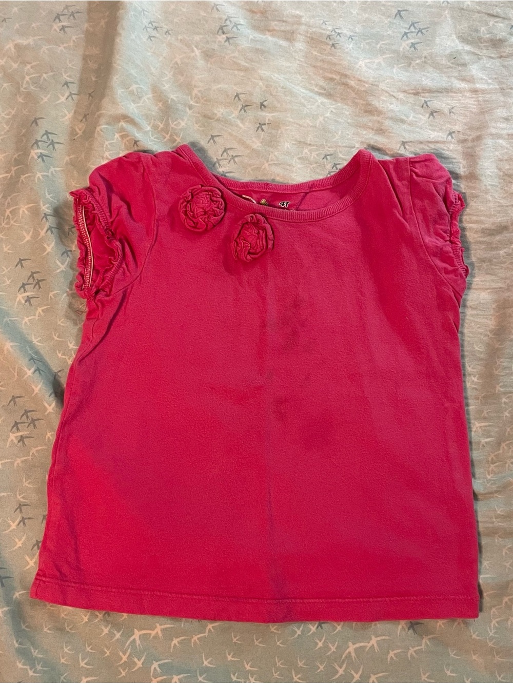 jumping beans Hot Pink Short Sleeve Top with Rosette Accents